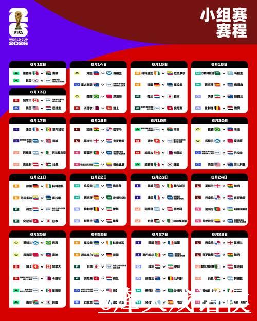 2026年世界杯直播时间及完整赛程表